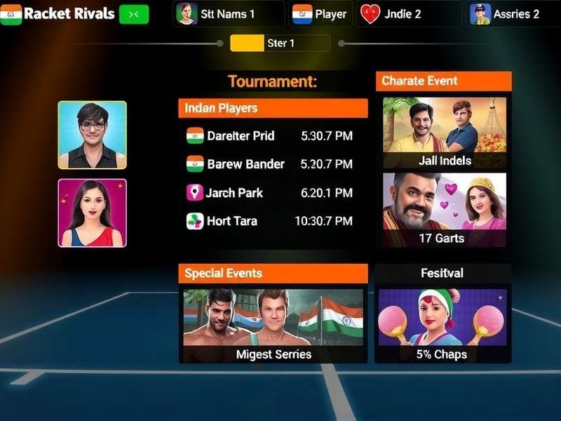 Racket Rivals gameplay screenshot showing character selection